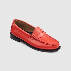 G.H. Bass & Co. Bright Persimmon/Red leather Loafers, Leather soles